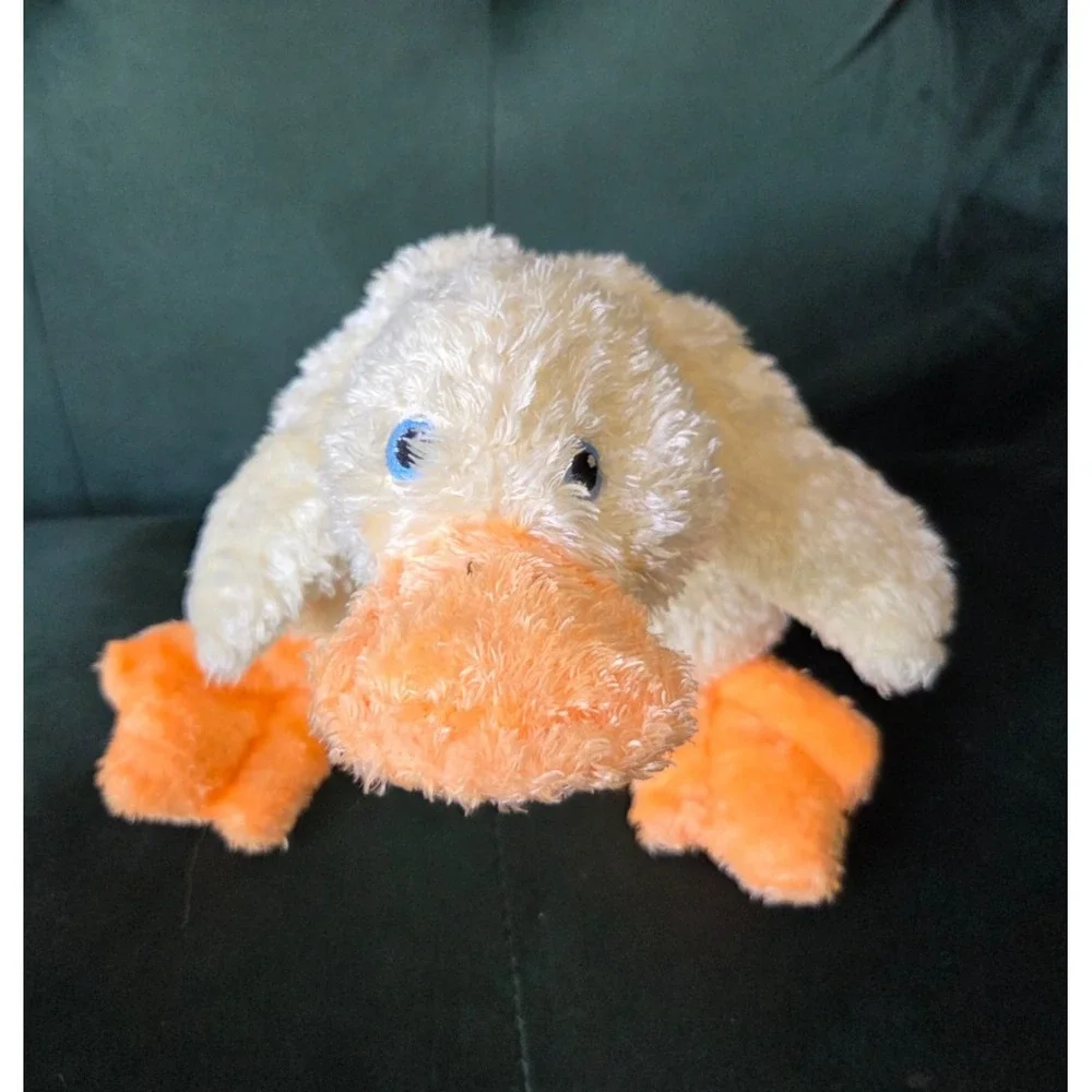 Ty Baby 2001 Huggyducky Plush Stuffed Toy Rattle Embroidered Eyes 12''